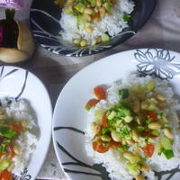 大豆とお野菜でピリッとカメカメ丼ぶりで！朝ご飯★