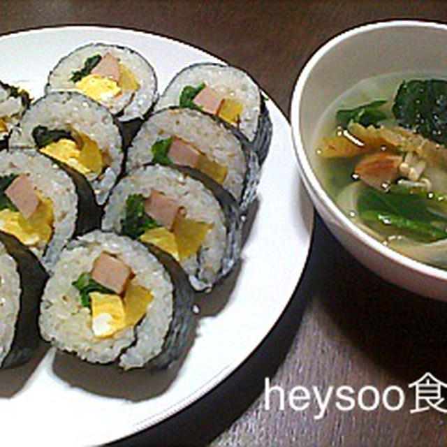 キムパと残り物スープ