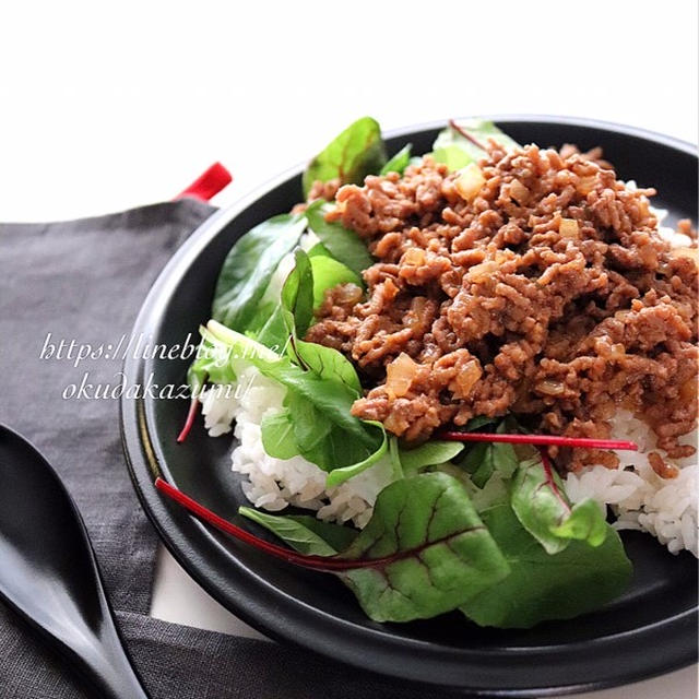 成形なしで超簡単！ご飯がすすむ＊ハンバーグ味の乗っけ丼