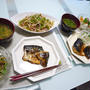 「塩サバと野菜炒め定食」　献立（夕食・魚）