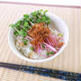 シンプルだけど味わい深い♪貝割れとアミエビ丼