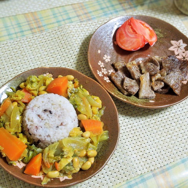 ヒナの大好き♡お醤油カレーの油揚げ