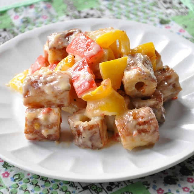 【節約おかず】わが家の人気おかず「ちくわとパプリカのマヨソース和え」