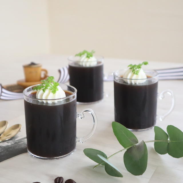 (スイーツレシピ）コーヒーゼリー(ゼラチンタイプ）