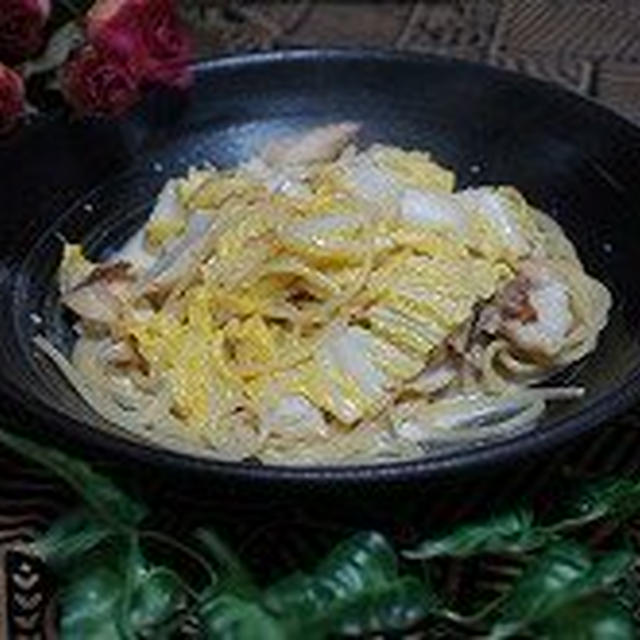 白菜とタラのクリームパスタ