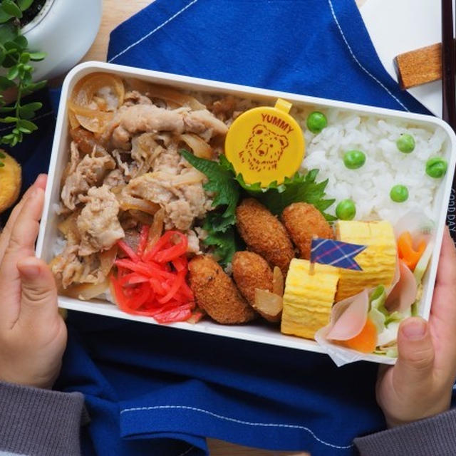(レシピあり)レンチン3分。豚丼弁当