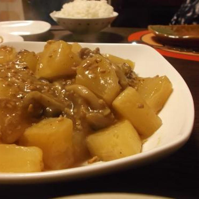 木漏れ日喫茶♪ご飯が進む～♪大根のカレーバターそぼろ餡☆と、青空育ち！