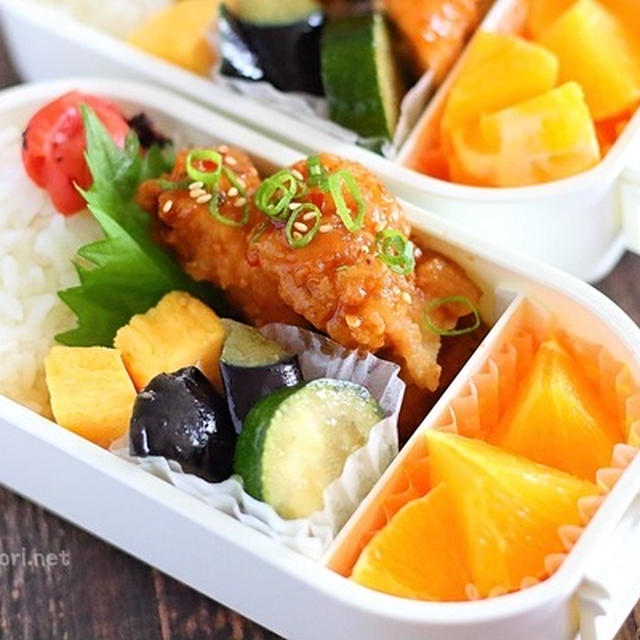 むね肉唐揚げ弁当｜切り方でやわらかさが変わる、食べ比べ実験の様子