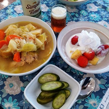 残念ながら普通の日曜日になって ～ 遅いランチは冷や麦混ぜ麺