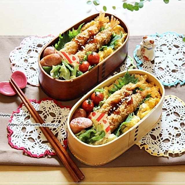 エビフライどん弁当♪