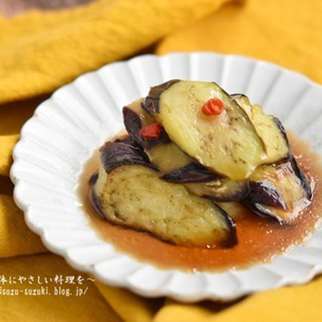材料はひとつ♪油の後片付け不要♪なすの南蛮漬け