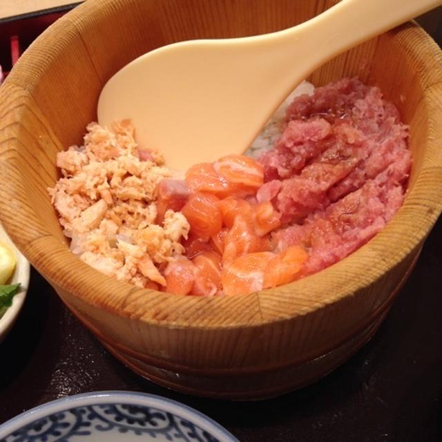 サーモンとマグロのおひつご飯