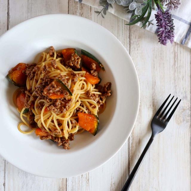 【激うま！】かぼちゃとひき肉の和風パスタのレシピ