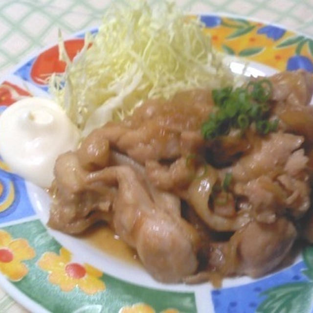 新玉ねぎと鶏ももの生姜焼き