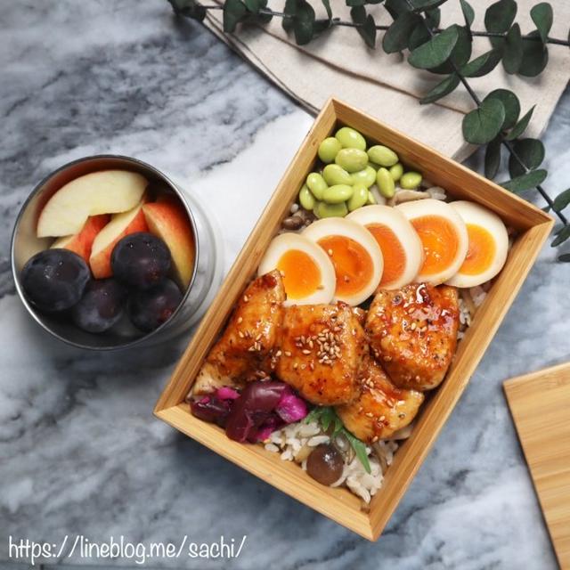息子の＊鶏照りのっけ弁当♡【#お弁当#のっけ弁】