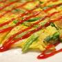 アスパラガスのチーズお好み焼き風