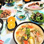 息子と旦那の本気勝負！　と、さっぱり！豚ひき肉の塩豚汁　de　夕食。