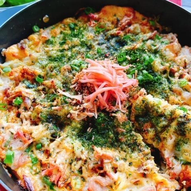 低糖質トースター焼き！粉なしお好み焼き(動画レシピ)/Okonomiyaki baked in a toaster.