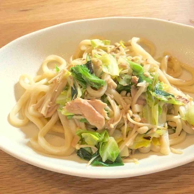 <簡単・節約> 春キャベツとツナの焼うどん