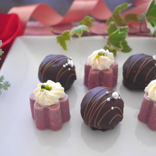 パンで作るラムボールとルビーチョコレートのチョコクランチ