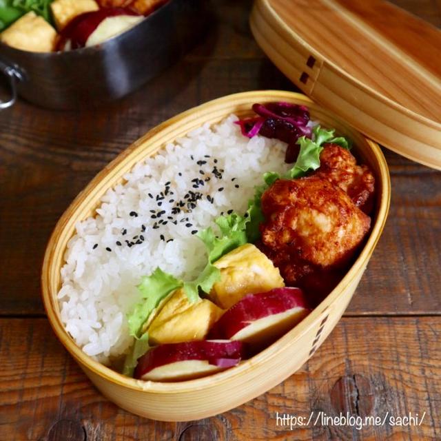 パパと息子の✳︎鶏の唐揚げ弁当♡【#お弁当#鶏の唐揚げ】