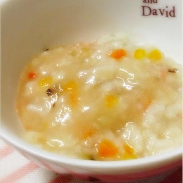 150日目-3　グーグーキッチン　まぐろの炊き込みごはん（ベビーフード）+バナナ1/3本+コーンフレーク