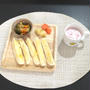 【幼児食】塗って焼くだけ！クリームコーントースト&いちごミルク