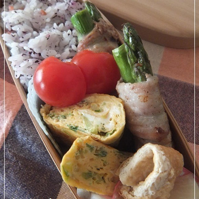 お弁当しんぷるらいふ・アロマなご飯と肉巻き弁