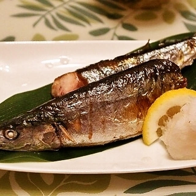 （1日遅れ）8月27日夕飯：秋の味覚『秋刀魚』登場!(^^)!