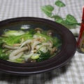 青梗菜と素干し海老のピリ辛スープ
