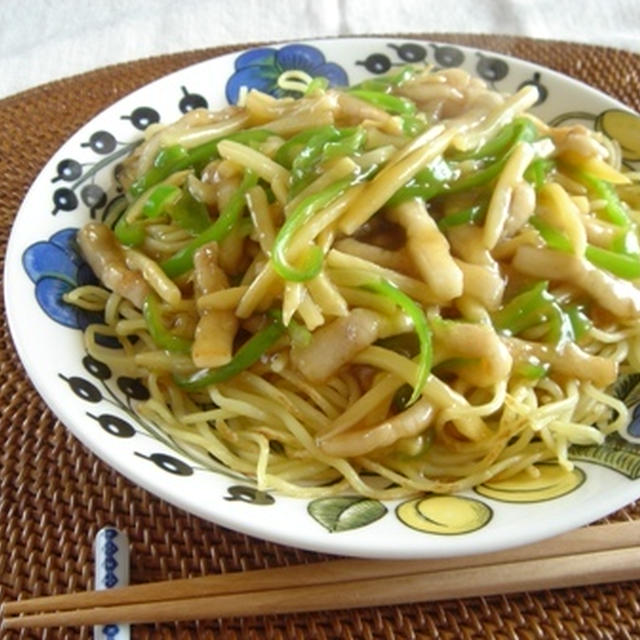 チンジャオローフー(風)あんかけ焼きそば。