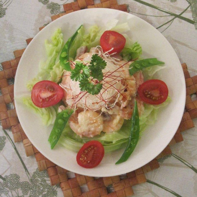 夕食ワンプレ♪海老マヨサラダともやしのオイスター炒めとか