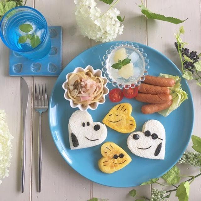 スヌーピーのハート型ランチ～ハートの抜き型で簡単スヌ♪