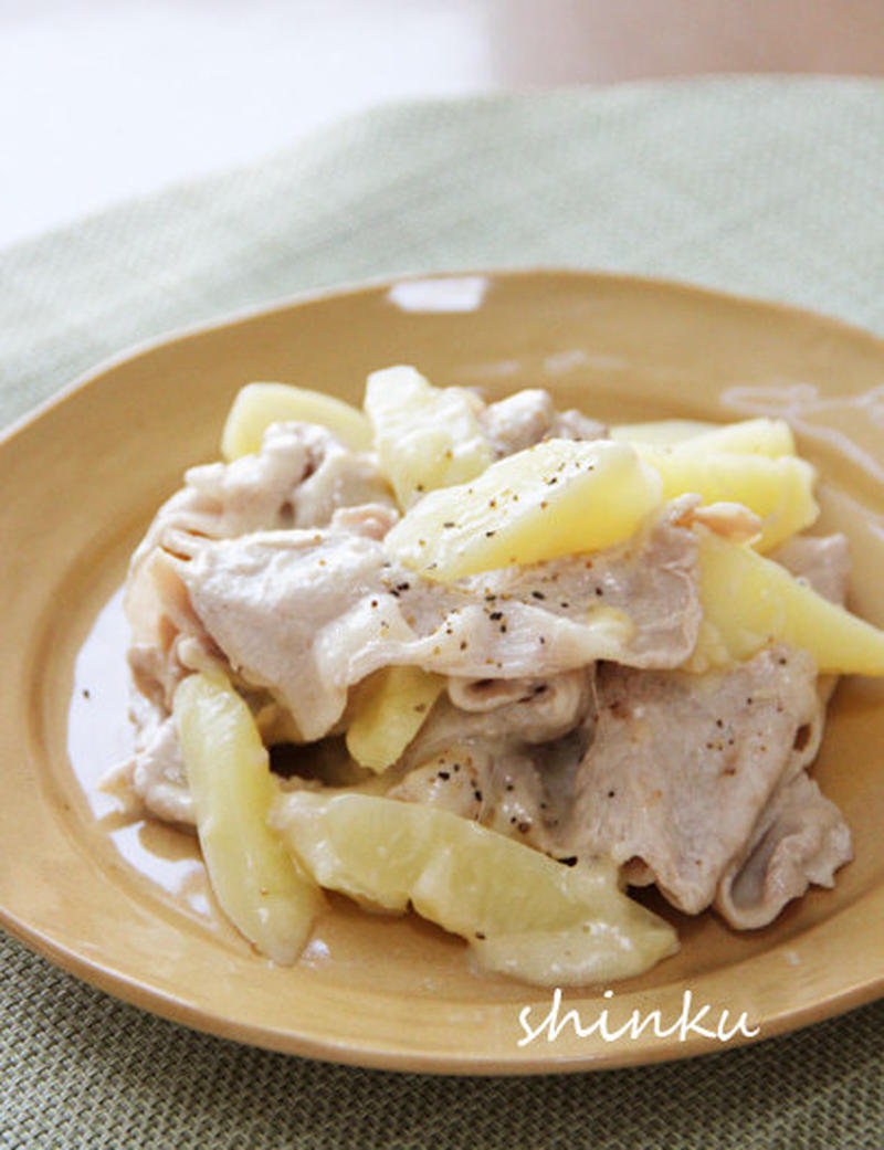 簡単＊豚肉とじゃがいものとろけるチーズ×黒胡椒レモン