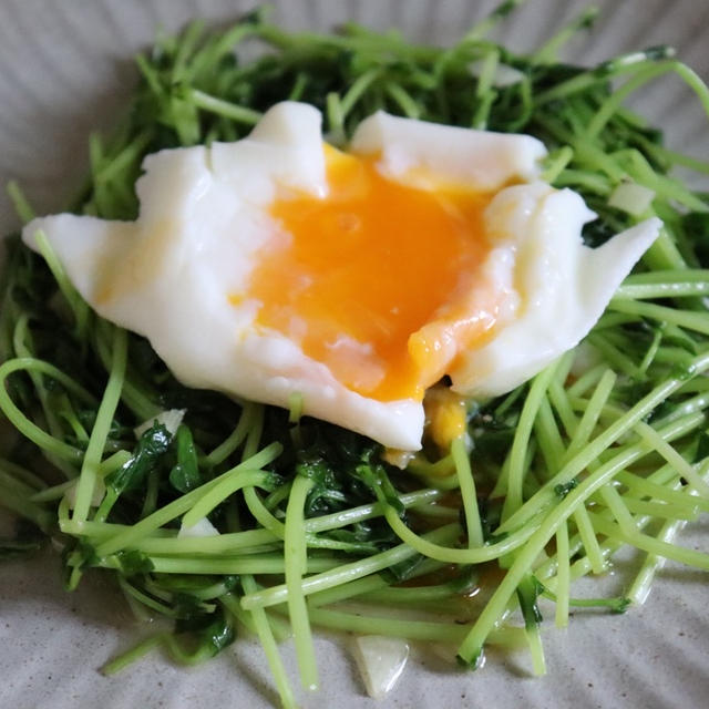 うどんにのせても❣️豆苗の温玉のせ❤️