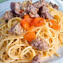 サルシッジャ(生サラミ)とミニトマトのスパゲッティ