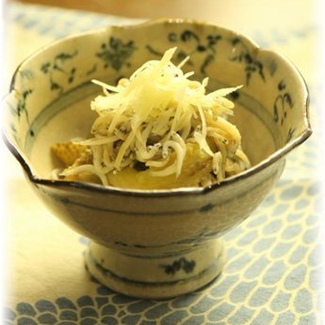茄子のしらす生姜煮。　と献立。