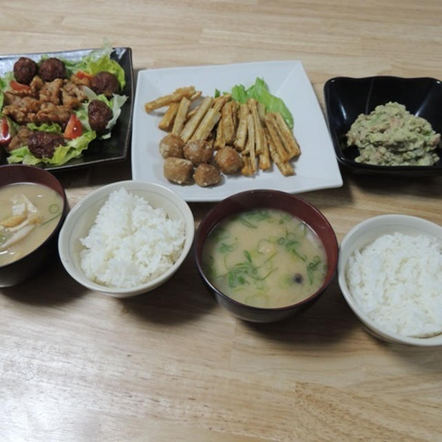 昨夜は冷蔵庫にあるもので～豚コマ唐揚げやごぼうの唐揚げ～