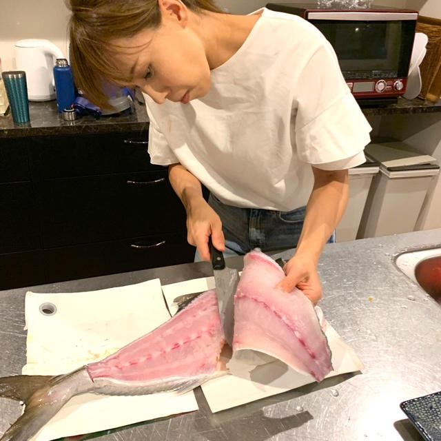 晩御飯はカンパチです！