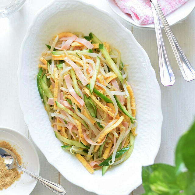 【おもてなし】もやしハムきゅうりたまごの中華風サラダ♡モリモリ食べれる野菜おかず♪