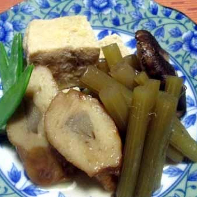 自家製高野豆腐と山蕗の炊き合わせ