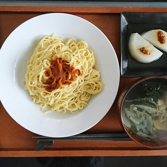 蛯子と卵麺の和え麺＼(^-^)／