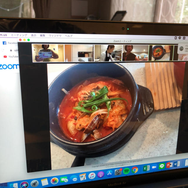 恵子先生のZOOM料理教室で　韓国料理を習う
