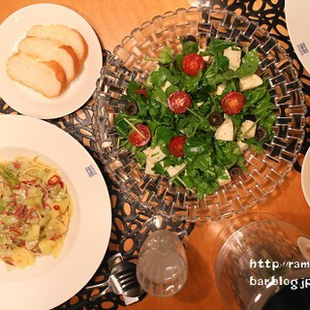 『キャベツ・じゃが芋・コンビーフのスパゲッティ』の夜ごはん。