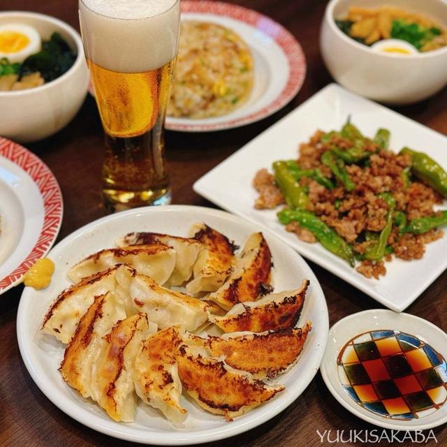 食を楽しむ娘のフリ♪大満足の中華ごはん！獅子唐と豚ひき肉、にんにくで、手軽にぱぱっとおつまみ！