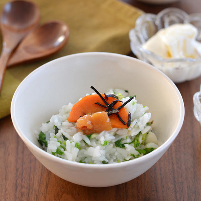 七草粥の朝ごはん。