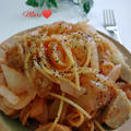 《レシピ有》1パンで☆業務スーパーの肉だんご入り☆トマトパスタ、ポテト。