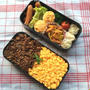 ＊弟弁当！豚のしぐれ煮で2色ごはん＊