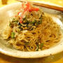 海苔の佃煮のオクラしらすパスタ
