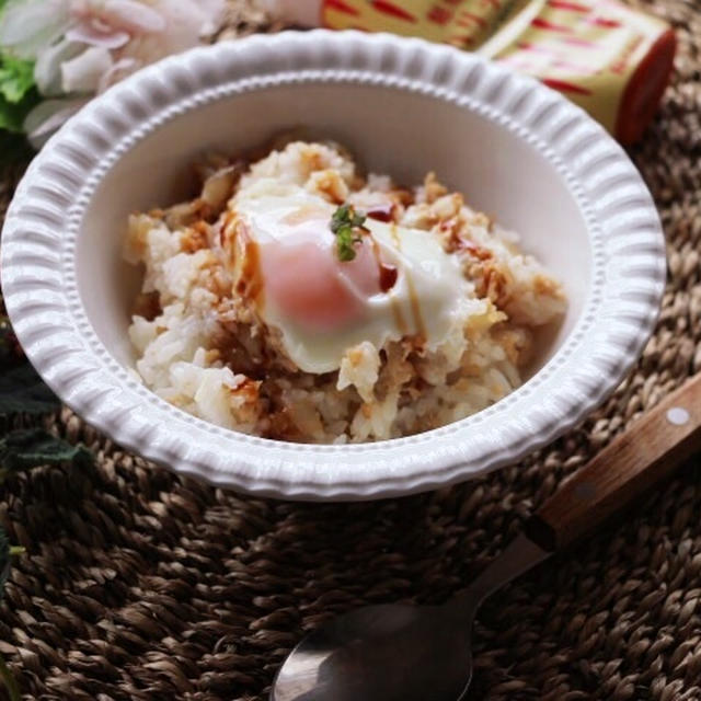 レンジで簡単！魅惑のハリッサで絶品♡ガパオライス風混ぜご飯